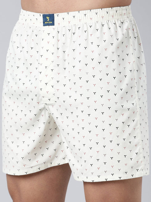Beige Printed Cotton Boxer